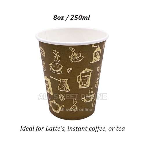 Disposable Coffee Cups 8oz 250ml Bulk Take away Premium Paper Takeaway BULK AU - Picture 2 of 8