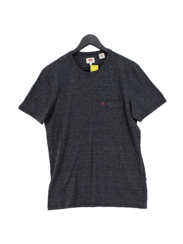 Levi’s T-Shirt Femme M Gris Coton avec Polyester, Viscose Basique