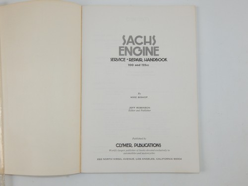 Libro manual de reparación de motor SACHS 100 125 CLYMER 1970 10"x7" DKW PENTON - Imagen 3 de 9