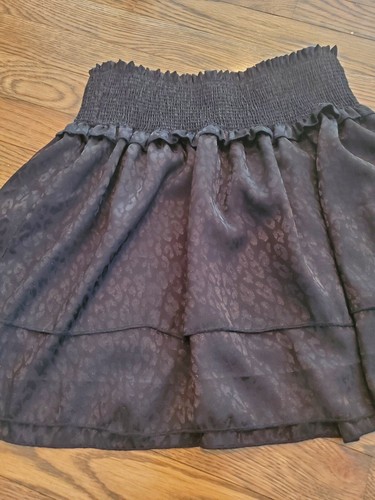 HASHTTAG IN TREND BLACK & GRAY LEOPARD WOMEN'S MINI SKIRT SZ XS A1 - Picture 2 of 8