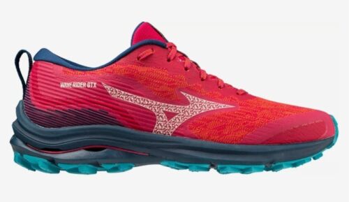 RRP £150. MIZUNO Women's Wave Rider GTX Gire-tex. Trail Shoes UK/9.  Red/Blue - Picture 1 of 3