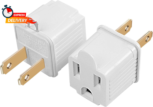 Grounded Adapter 3-Prong to 2-Prong Outlet Converter - 3 Pin to 2 Pin Plug Socke - 第 11/12 張圖片