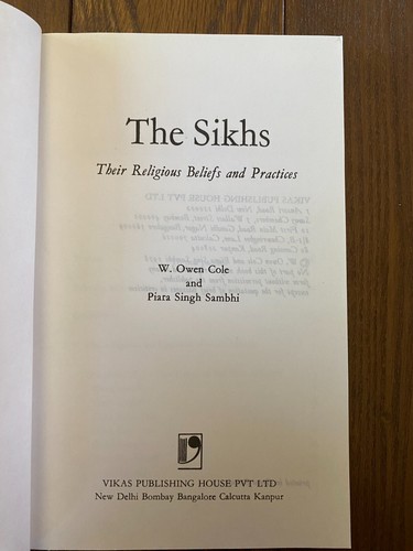 The Sikhs Their Religious Beliefs and Practices 1978 Cole & Sambhi, Softcover - Foto 7 di 19