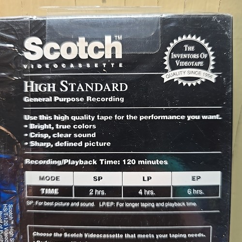 Scotch 3M Blank VHS Tape T120 High Standard. 6 Hours On EP. New Old Stock - Picture 4 of 5