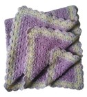 CROCHET BLANKET purple handmade rug knee cot pram chair acrylic 93cm square  