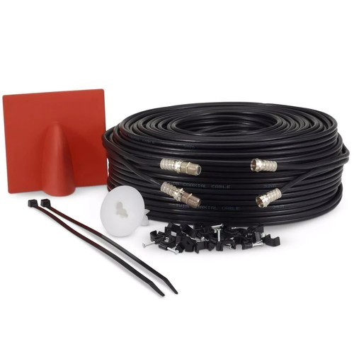 60cm Satellite Dish & Full 20m Black Twin Install Kit for Sky HD / Freesat HD - Picture 5 of 6
