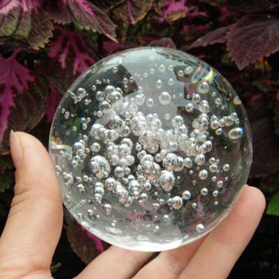 Transparent Bubbles Sphere Faux Crystal Glass Ball Home Office Ornament  Decor Ap