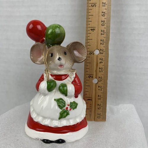 Grembiule Vintage Ceramica Giappone Natale Topo Campana Palloncini Agrifoglio Festività - Foto 11 di 11