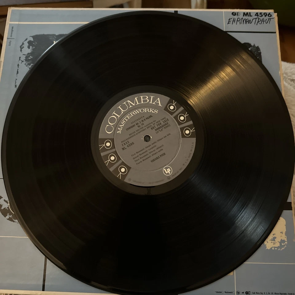 Beethoven Symphonies No. 2/4 Bruno Walter LP Columbia Record Vinyl Lp Granny Foto 3 de 4