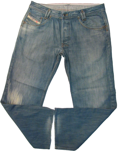Diesel Industry Denim Division Men Wide Leg Bootcut Blue Distressed Jeans 36X30 - Picture 3 of 12
