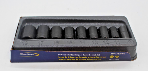 Juego de enchufes de impacto de giro poco profundo métrico de accionamiento Blue-Point Tools 3/8" 209TFSMYA - Imagen 1 de 3
