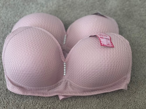 New 6 Womens Ladies Mesh Pink Color Gentle PUSH UP Bra Full Cup “New” - Picture 4 of 6