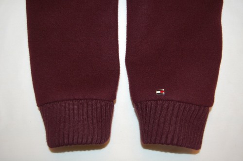 TOMMY HILFIGER soft varsity coat patches navy maroon Medium 8 10 - Picture 8 of 11