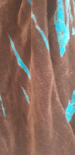 NOMADS PUNKY BROWN & TURQUOISE RIBBON TIE VELVET JACKET - SIZE M - Bild 3 von 5