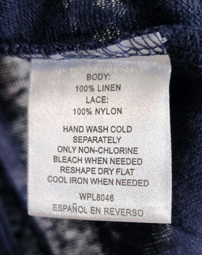 Maison Jules blaues Damenpullover Leinen/Nylon ärmelloses Shirt Größe Large - Bild 5 von 6