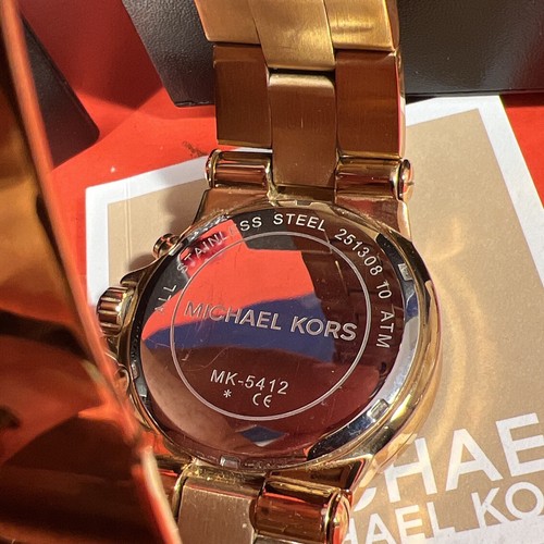 MICHAEL KORS, DYLAN WOMEN'S, ROSE GOLD TONE, CHRONOGRAPH WATCH MK5412 Worn 5x - Picture 6 of 6