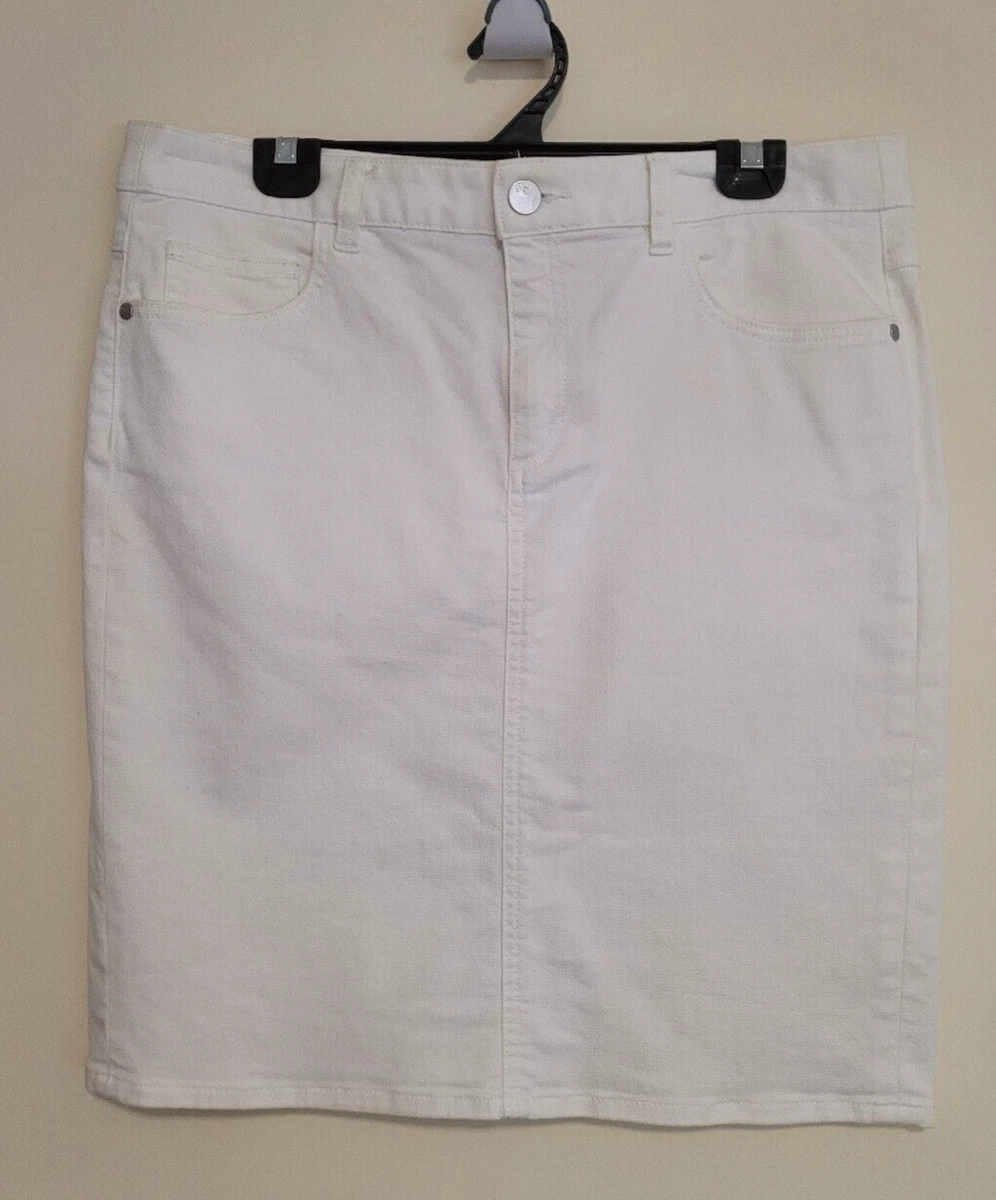 Sportscraft White Denim Skirt Size 12 Main Cotton eBay