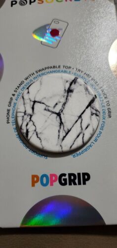 PopSockets Phone Grip Dove White Marble POPGRIP PopSocket With Swappable Top - Picture 5 of 6