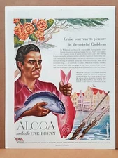 Alcoa Streamship Boris Artzybasheff ART PRINT AD 1949 Picturesque Caribbean Fish