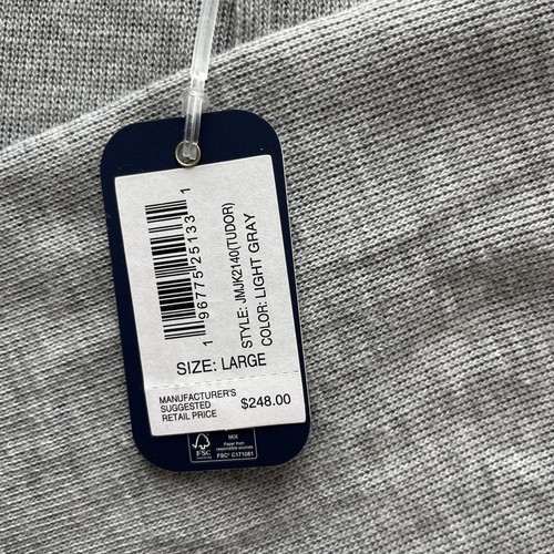 Johnnie O Pullover Herren Große L Grau Tudor Strick Jacke Hemd Knopfleiste Kragen - Bild 7 von 7