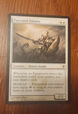 1x Puresteel Paladin rare creature card - New Phyrexia - NM/VG