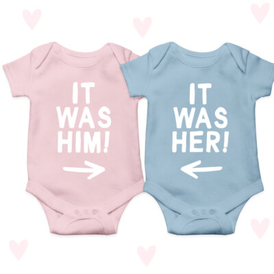 Es war er ihr Baby Zwillinge Mädchen Jungen passendes Set lustige Babyparty Geschenke süß