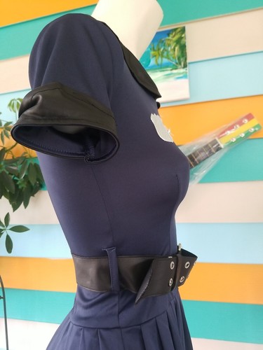 girls COP CUTIE HALLOWEEN COSTUME dark blue DRESS size s/m  - Picture 10 of 11