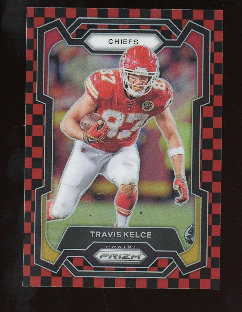 2023 Prizm Black & Red Checker #151 Travis Kelce Chiefs SSP