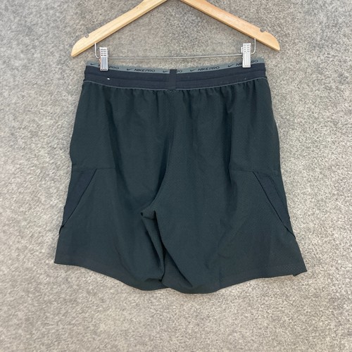 Nike Pro Mens Shorts Size M Medium Black Pockets Elastic Waist Drawstring 53223 - Picture 6 of 12