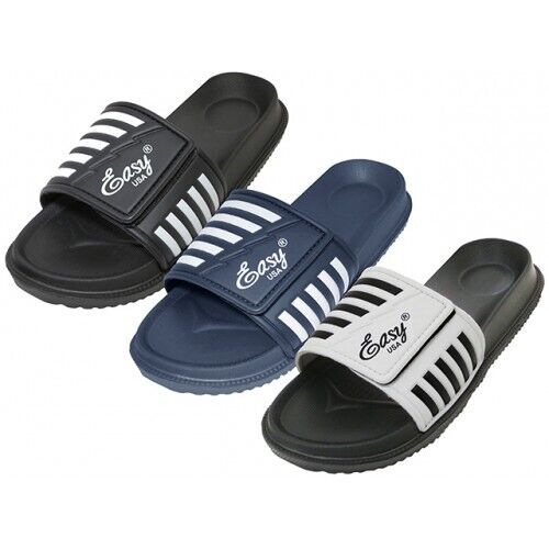 Herren Pantoffeln Hausschuhe Sport Sandalen verstellbarer Haken & Schlaufe Größen 7-13 Neu - Bild 1 von 8