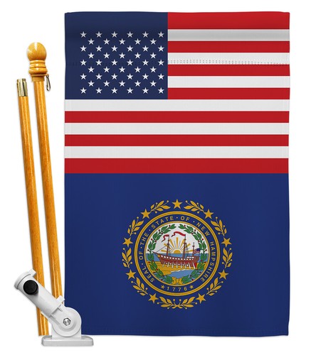 USA New Hampshire Staaten Bergbau Granat Hanvoer Portsmouth Garten Haus Hof Flagge - Bild 6 von 13