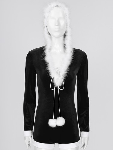 Para mujer Mrs. Claus Santa Navidad Disfraz Terciopelo Con Capucha Mono Peluche Traje - Imagen 26 de 35