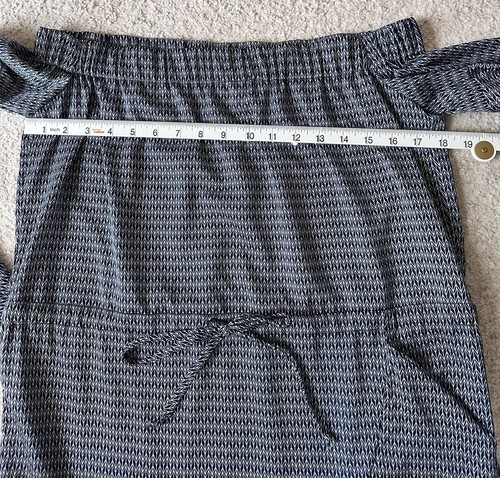 Shona Joy Misty Geo Print Off The Shoulder Drawstring Ruffle Mini Dress Size 10 - Picture 11 of 12