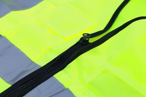 NEW Security Safety Vest w/ High Visibility Reflective Stripes Color Lime - Picture 2 of 7