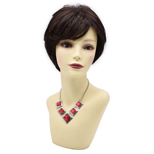 Short Layered Wigs for Women with Bangs Natural Look Kanekalon Synthetic Hair US - Picture 7 of 23