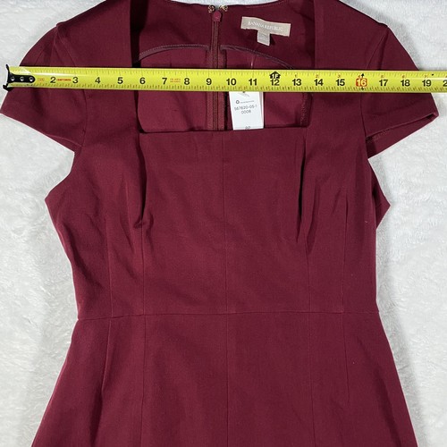Banana Republic Burgundy Sheath Dress Office Siren Slimming Women's Sz 8P NWT - Picture 6 of 8