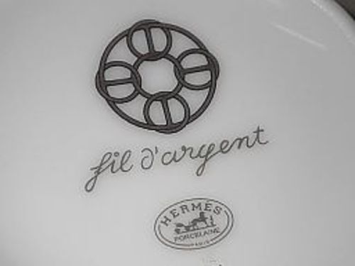 Juego de 2 tazas de café y platillos de porcelana HERMRS Fil d'Argent con caja - Imagen 10 de 12
