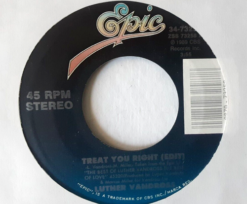 Luther Vandross: I Know You Want To /Treat You Right- 7" 45 RPM Vinyl Record New - Picture 3 of 9