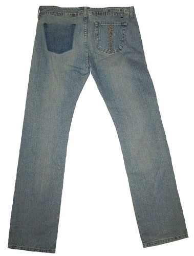 Vintage Second Hand Mujer Fornarina Vaqueros Oro Brillo Boot-Cut Novio W28 L32 - Imagen 2 de 2