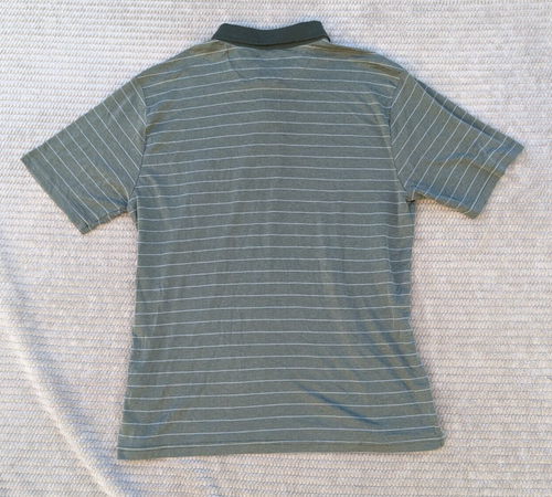 Men Glacier Polo Lightweight 3 Button Green Striped Active- 2XL - Picture 5 of 6