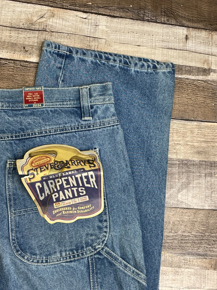Jeans Carpenter De Colección Steve and Barrys Hombres 36x34 Azul Denim Sueltos Años 90 Y2K (Etiqueta 35) Foto 2 de 4