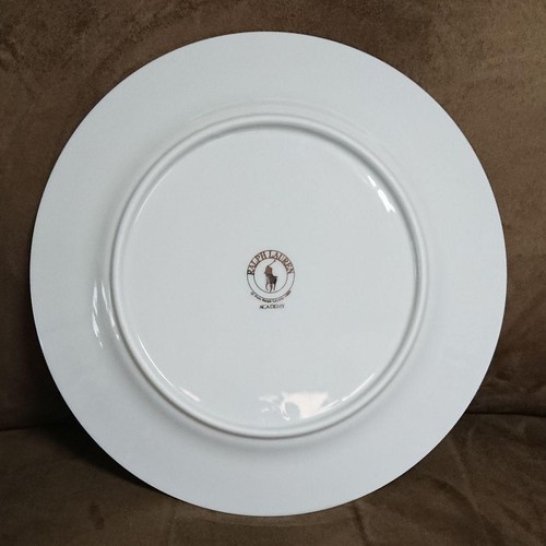 RALPH LAUREN ACADEMY Dinner Plate Pair Set PLATINUM White Porcelain 27.2cm - Picture 4 of 8