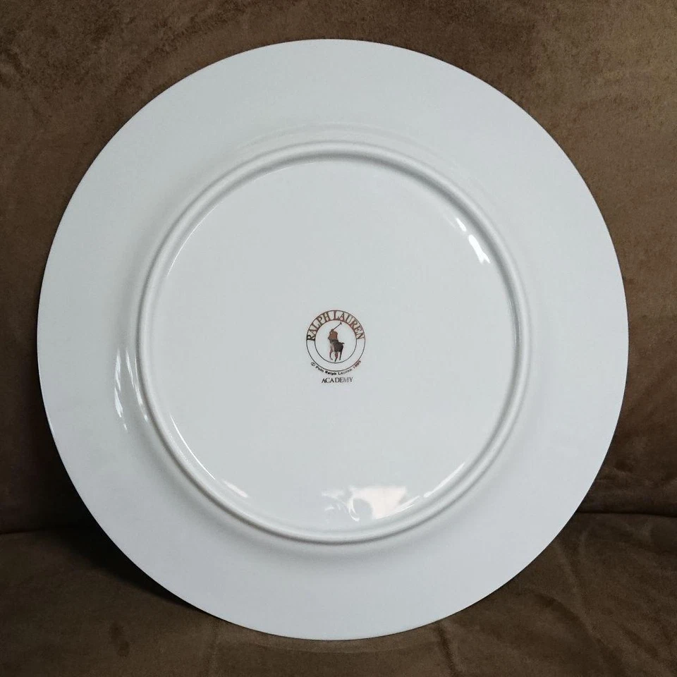 Juego de pares de platos de cena Ralph Lauren Academy PLATINO porcelana blanca 27,2 cm Foto 4 de 4
