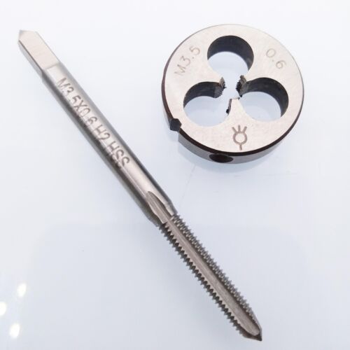 Stock HSS M3.5 x 0.6mm Grifo y M3.5 x 0.6mm Die Rosca Métrica Mano Derecha - Imagen 1 de 7