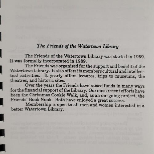 Vtg Cookie Classics Friends of Watertown, CT Library Cookbook 108pg - Imagen 5 de 11