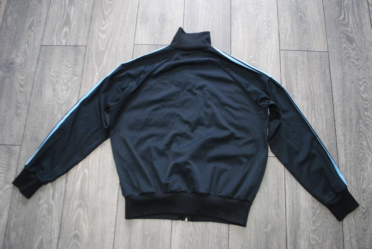 VINTAGE 70S-80S ADIDAS VENTEX TRACK TOP BLACK BLUE FULL ZIP