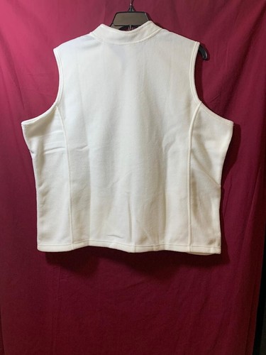 Womens sleeveless IVORY Fleece Vest, lightweight, Plus size 3XL - Picture 2 of 2