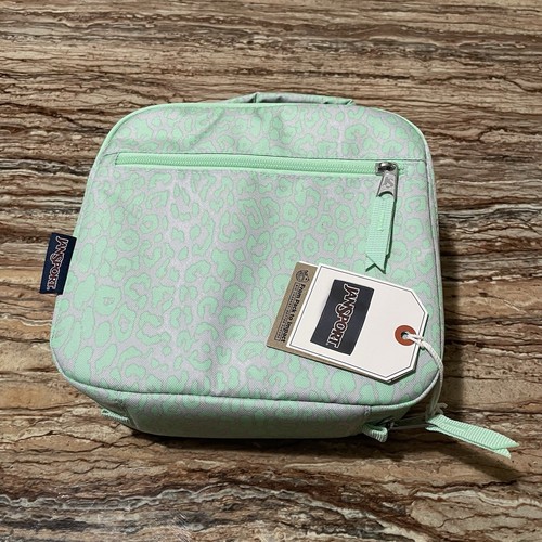 Jansport Insulated Kids Lunch Bag Mint Green Lunch Break Digital Cheetah New - Picture 6 of 10