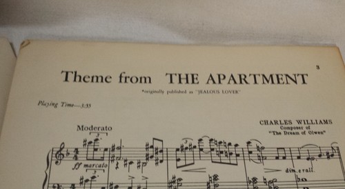The Apartment Theme Sheet Music Film Soundtrack Piano Solo 1949 Instrumental - Picture 7 of 9