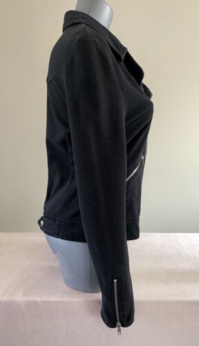 Giacca Moto Vintage Norma Kamali Nera Cotone Cerniere Taglia Small - Foto 4 di 9